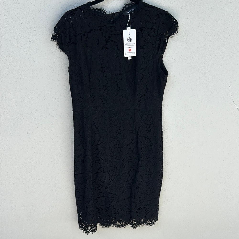 MEROKEETY NWT Lace Black Sheath Mini Dress Size Large